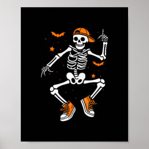 Póster Disfraz divertido de Halloween esqueleto Trump 