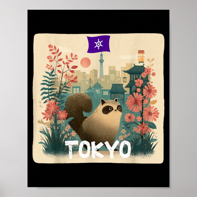 Póster Disfraz divertido de mapache animal Toxyko para ni (Frente)