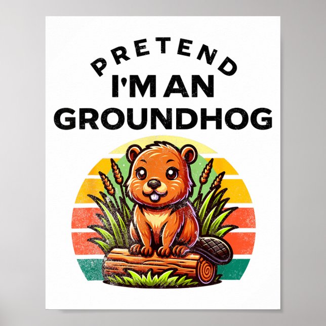 Póster Disfraz divertido de marmota perezosa _4  (Frente)