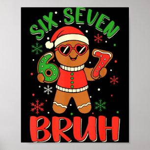 Póster Disfraz divertido de pan de jengibre de Navidad Se