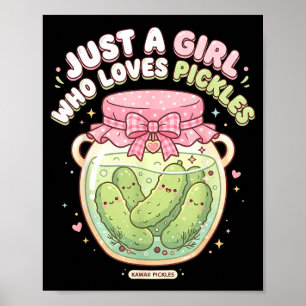 Póster Disfraz divertido de pepinillo para una chica que 