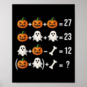 Póster Disfraz divertido de profesor de matemáticas con f
