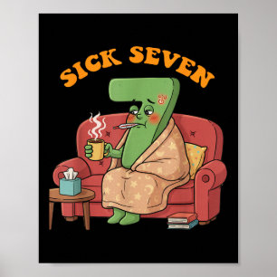 Póster Disfraz divertido juego de palabras Sick Seven 67