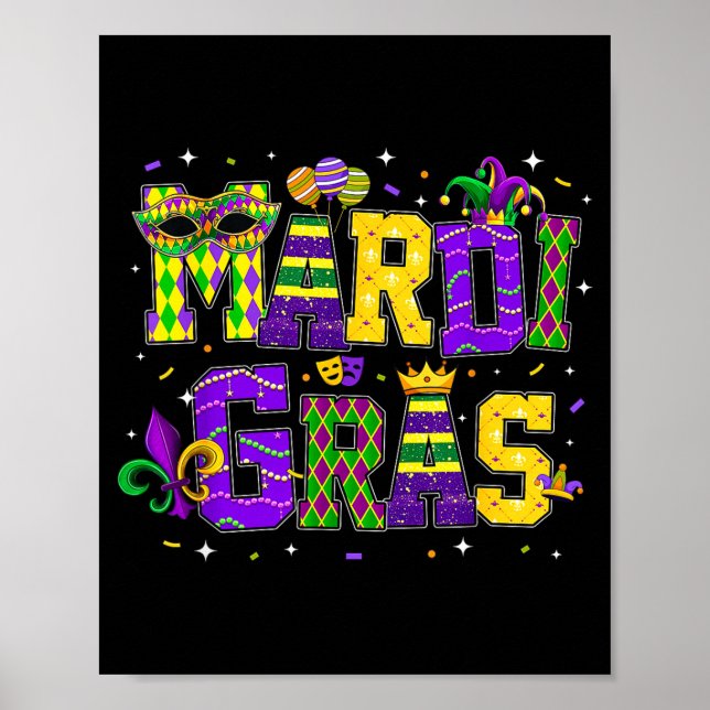 Póster Disfraz divertido para desfile de Mardi Gras Sombr (Frente)