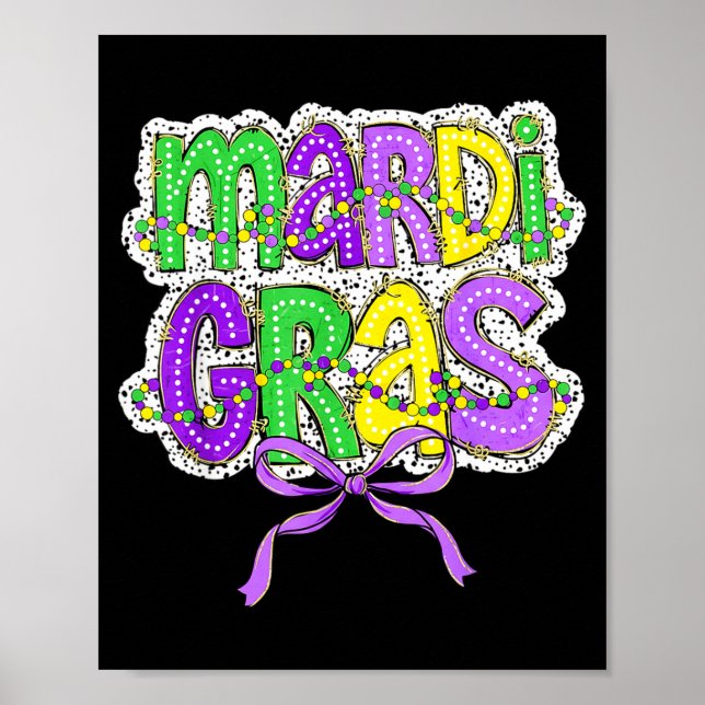 Póster Disfraz divertido para el desfile de Mardi Gras So (Frente)