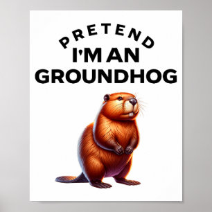 Póster Disfraz divertido y perezoso de marmota _1