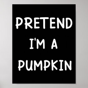 Póster Disfraz perezoso de Halloween finge que soy una ca