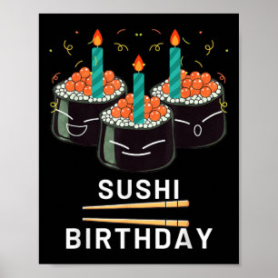 Póster Disfruta Cumpleaños Sushi Para Regalos Hombres Muj