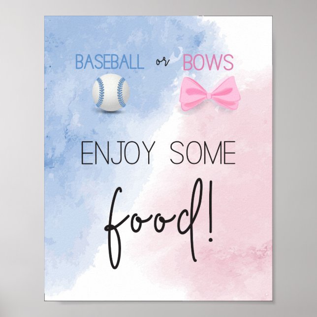 Póster Disfruta de algo de comida de béisbol o de la seña (Frente)