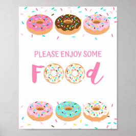 Póster Disfruta de algo de comida Rosa Donut Sprinkle Tab