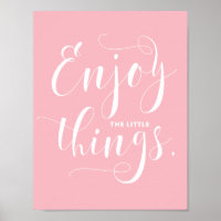 Disfruta De Las Pequeñas Cosas | Caligrafía rosa m