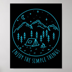 Póster Disfruta las cosas simples fogata naturaleza minim