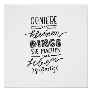 Póster Disfruta las cositas pequeñas… dicho - Lettering