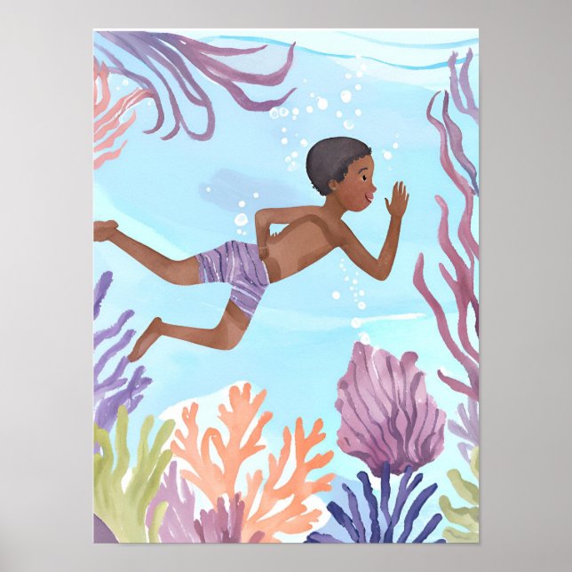 Póster Disfrutando de una excursión de buceo (Frente)