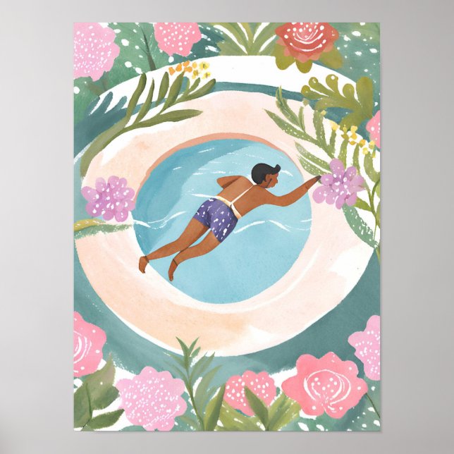 Póster Disfrutando de una natación (Frente)