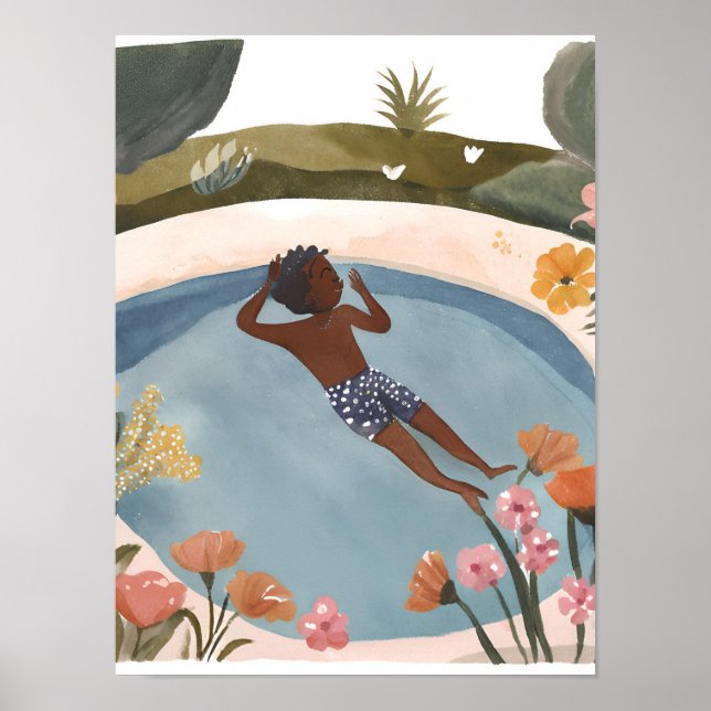 Póster Disfrutando de una natación (Frente)
