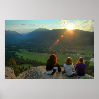 Póster Disfrutando del atardecer