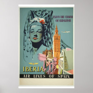 Póster Disfrute de la línea de aire de Andalucía España