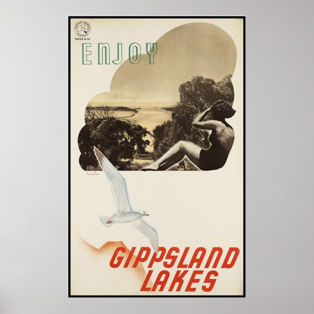 Póster Disfrute de los lagos de Gippsland (Frente)