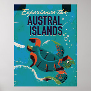 Póster Disfrute de los viajes de vintage a las Islas Aust