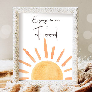 Póster Disfrute De Una Mesa De Comida Boho Sunshine Birda