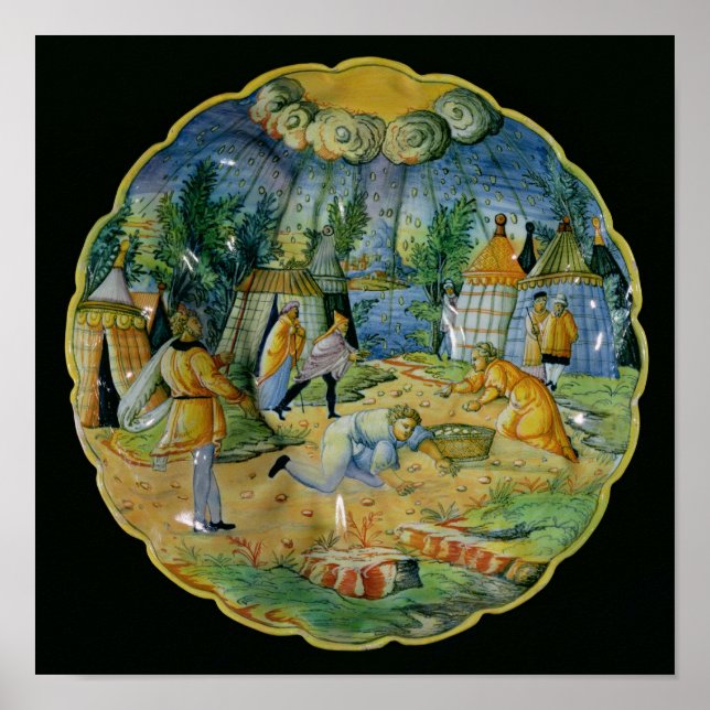 Póster Dish depicting the gathering of manna (Frente)