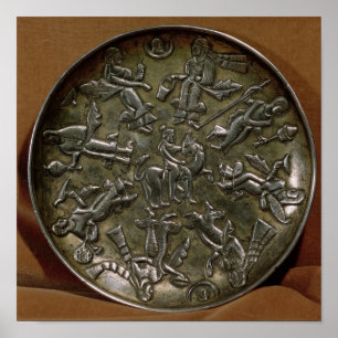 Póster Dish relief decoration depicting goddess