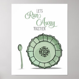 Póster Dish & Spoon Vamos a correr juntos por la cocina v