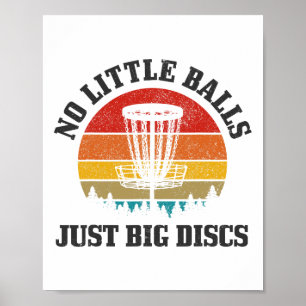 Póster Disk Golf No Little Big Disc Funny Vintage