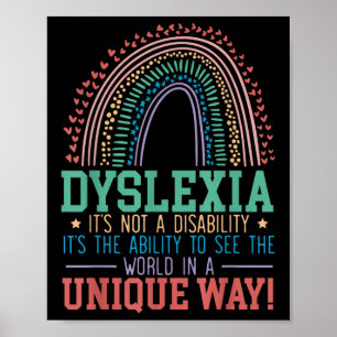 Póster Dislexia No Es Una Discapacidad Dislexia Concienci