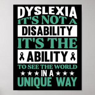 Póster Dislexia No es una dislexia de discapacidad Concie