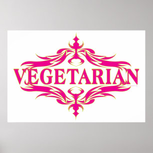 Póster Disminución en rosa - Vegetarina