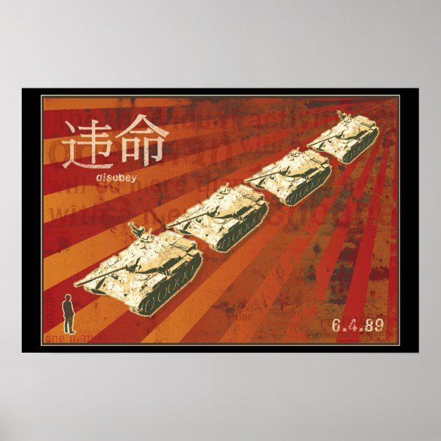 Póster DISOBEY Tank Man Poster (Frente)