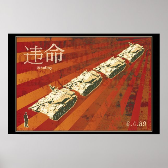 Póster DISOBEY Tank Man Poster (Frente)