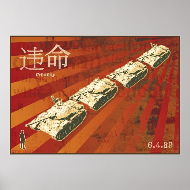 Póster DISOBEY Tank Man Poster (Frente)