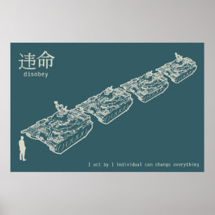 Póster DISOBEY Tank Man Poster