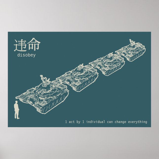 Póster DISOBEY Tank Man Poster (Frente)
