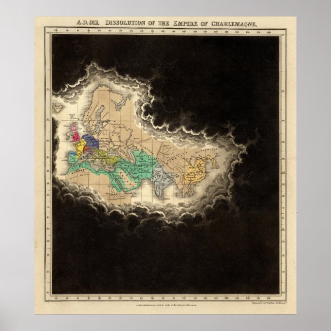 Póster Disolución del Imperio de Carlomagno 912 AD (Frente)