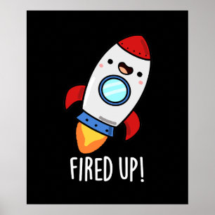 Póster Disparado Funny Rocket Pun Dark BG