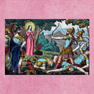 Póster Disparan a St. Philomena con flores