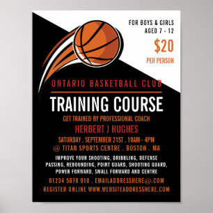 Póster Disparo de baloncesto, curso de entrenamiento de b