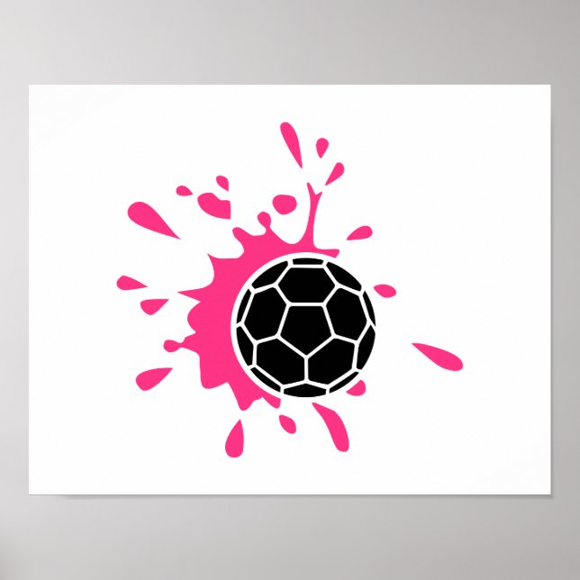 Póster Disparo de balonmano rosa (Frente)