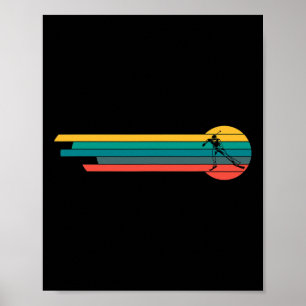 Póster Disparo de biatlón de vintage retro sobre el esquí