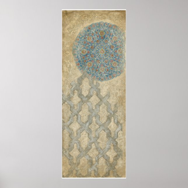 Póster Disposición floral de taparo plateado decorativo (Frente)