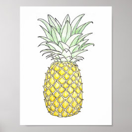 Póster Disposición soleada: piña
