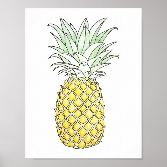 Póster Disposición soleada: piña (Frente)