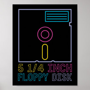 Póster Disquete Neon Retro 80s 90s