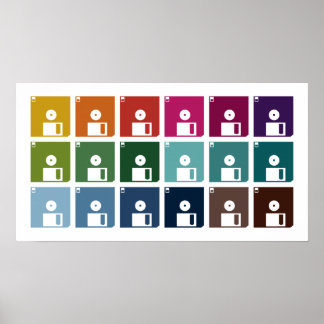 Póster Disquetes coloridos