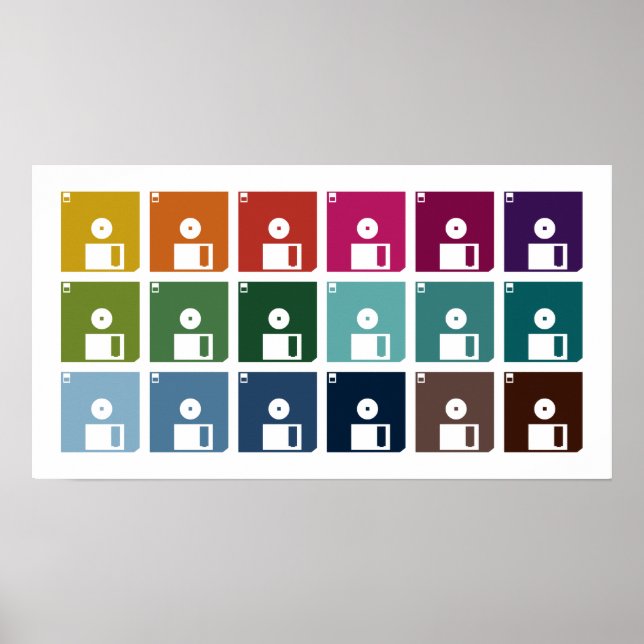 Póster Disquetes coloridos (Frente)