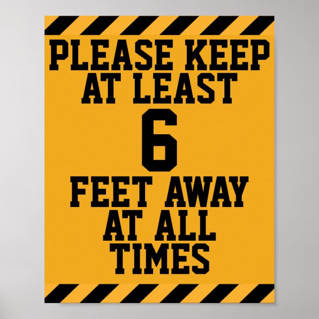 Póster Distancia social de seis pies (Frente)